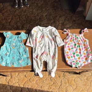 Lot of 3 Floral baby items